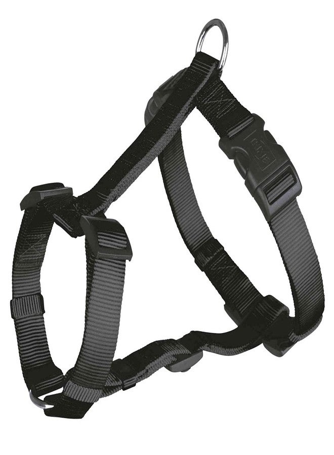 Trixie: - Classic H-Harness for Dogs | Made Nylon, Lightweight and Fully Adjustable Straps | Great Alternative to a Collar and Lead When Walking Your Pet - (50-75 cm/20 mm, M-L) Black - Image 1